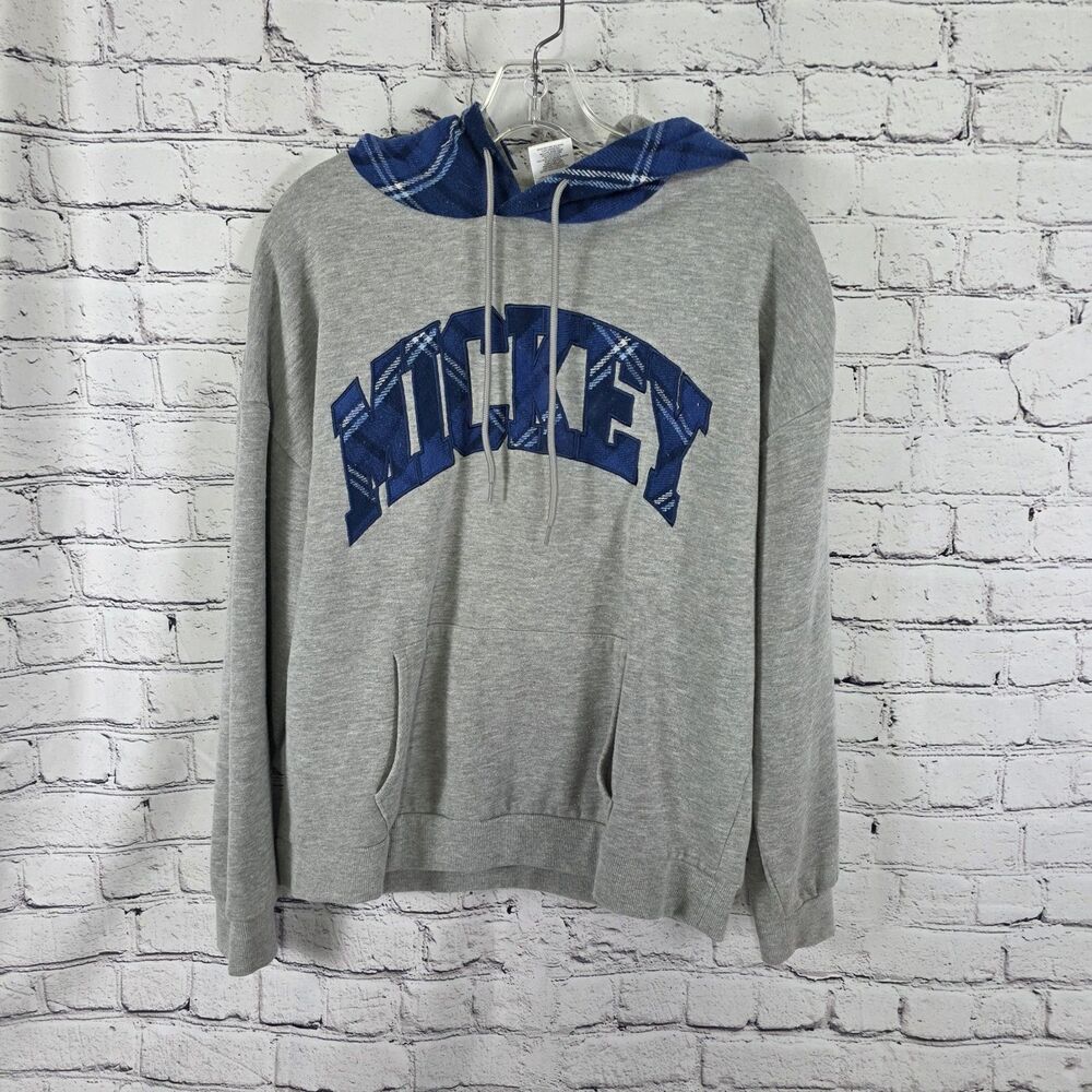 Disney‎ Mickey Mouse Women's Medium Gray Graphic Fleece Hoodie